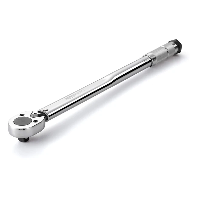 Amazon Basics 12 Inch Drive Click Heavy Duty Torque Wrench 25250 ftlb 3393389 nm - Durable Ratchet Head & Dual-Range Scale