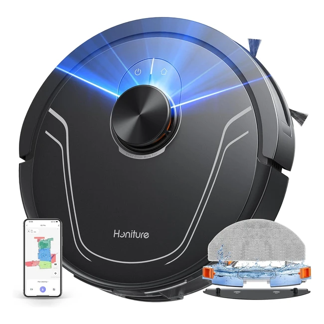 Honiture Staubsauger Roboter 5000pa V8 Pro - 3in1 Roboterstaubsauger mit Wischfunktion - Karten speichern und bearbeiten