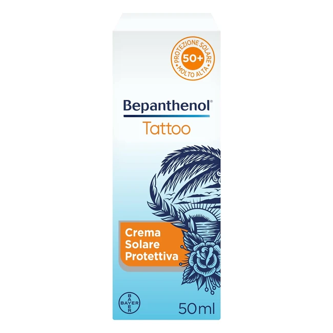 Bepanthenol Tattoo Crema Solare 50 Aftercare Protezione UVB UVA 50ml