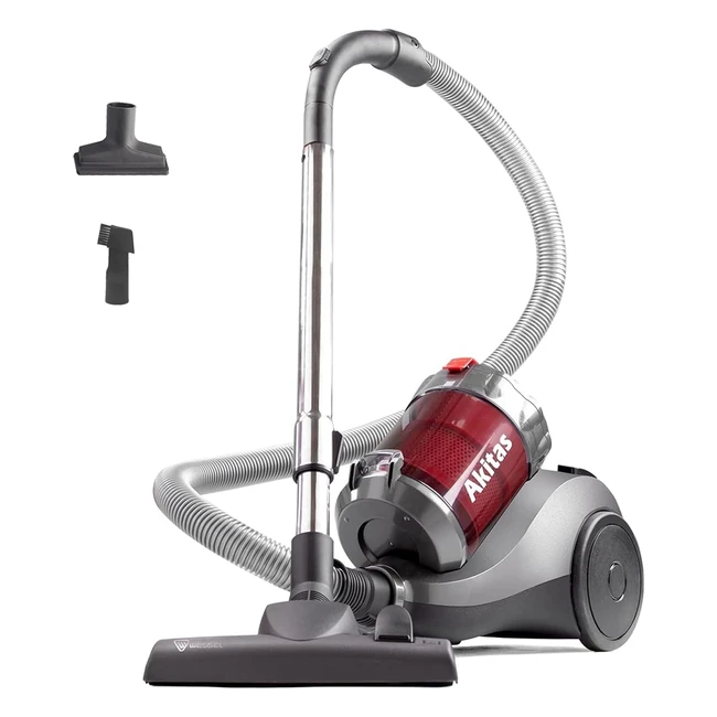 Aspirateur cylindrique puissant Akita 800W sans sac avec tte de buse allemande Wessel Werk