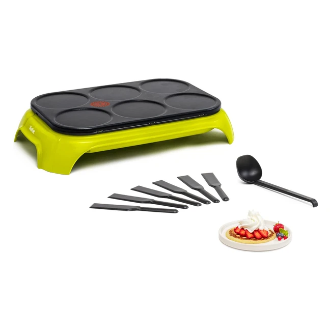 Tefal Py5593 CrepParty Colormania Crepemaker - 6 Crêpemulden & Thermospot-Temperaturindikator