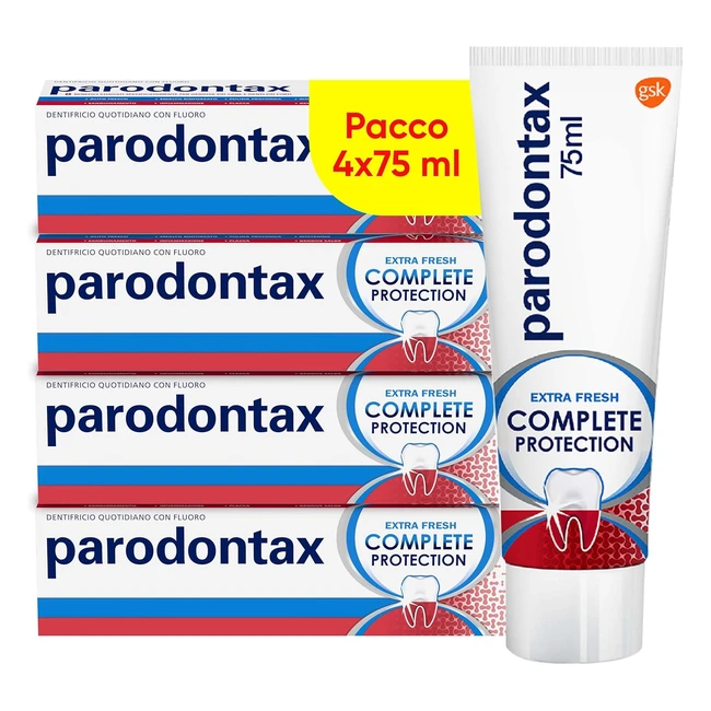 Dentifricio Parodontax Complete Protection Extra Fresh - 8 Benefici - Pacco da 4x75 ml