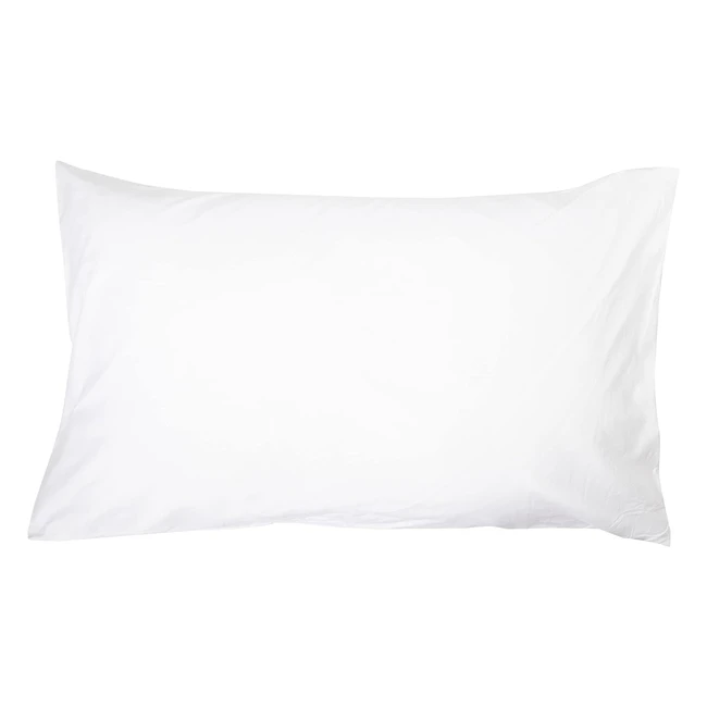 Federa Copricuscino Amazon Basics 100% Cotone Morbido con Cerniera Bianco 50x80 cm
