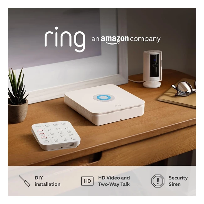 Ring Alarm Pack M Indoor Camera 2nd Gen with Alarm Outdoor Siren by Amazon - Smart Home Security System