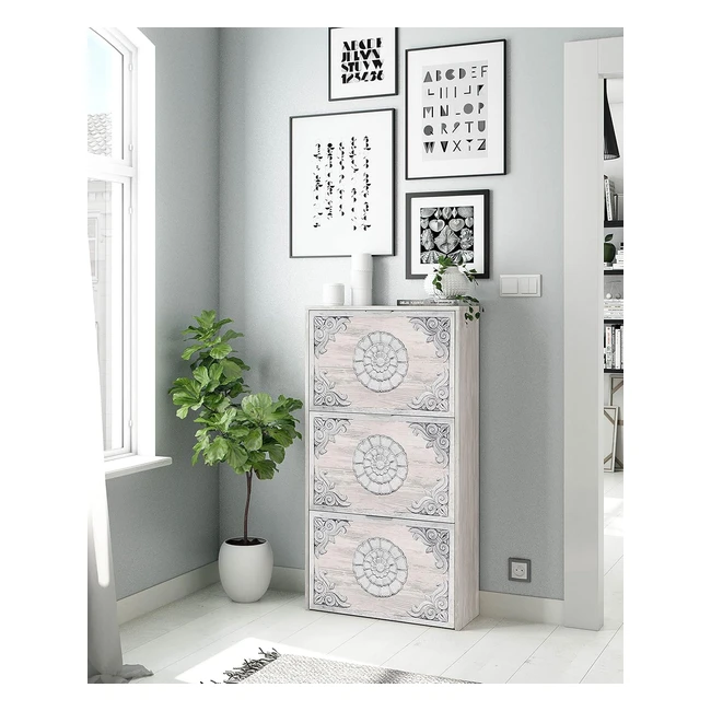 Armadio Portascarpe Bianco Dmora - Capacità 18 Paia - 60x113x22