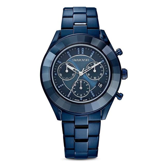 Swarovski Octea Lux Kristalluhren - Hochwertige Sportuhr mit blauem PVDBand