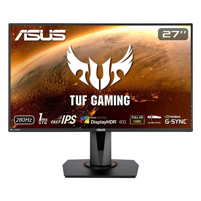 Monitor Gaming ASUS TUF VG279QM 27'' FullHD 280Hz 1ms GTG ELMB Sync GSync Compatible HDR 400