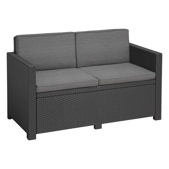 Allibert Victoria 2-Sitzer Lounge Sofa - UV-beständig & wetterfest - Trendiges Rattan-Design