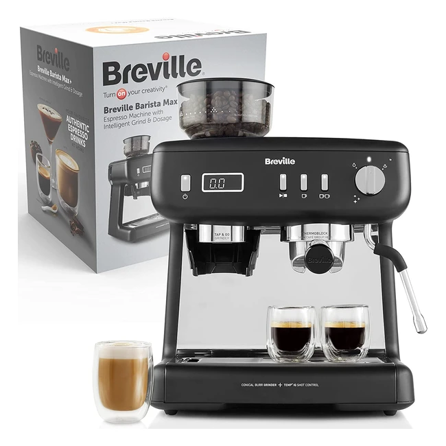 Breville Barista Max Espresso Machine mit intelligentem Mahlwerk Dosierung Mil