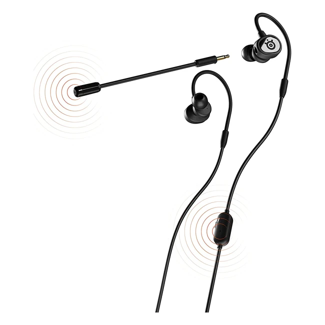 SteelSeries Tusq In-Ear Gaming Headset - Builtin & Detachable Microphone - Ergonomic Design