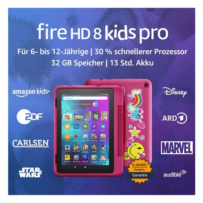 Fire HD 8 Kids-Tablet 2022 - 8-Zoll-HD-Display, kindgerechte Hülle, 32 GB, 13 Stunden Akkulaufzeit, schnellerer Prozessor