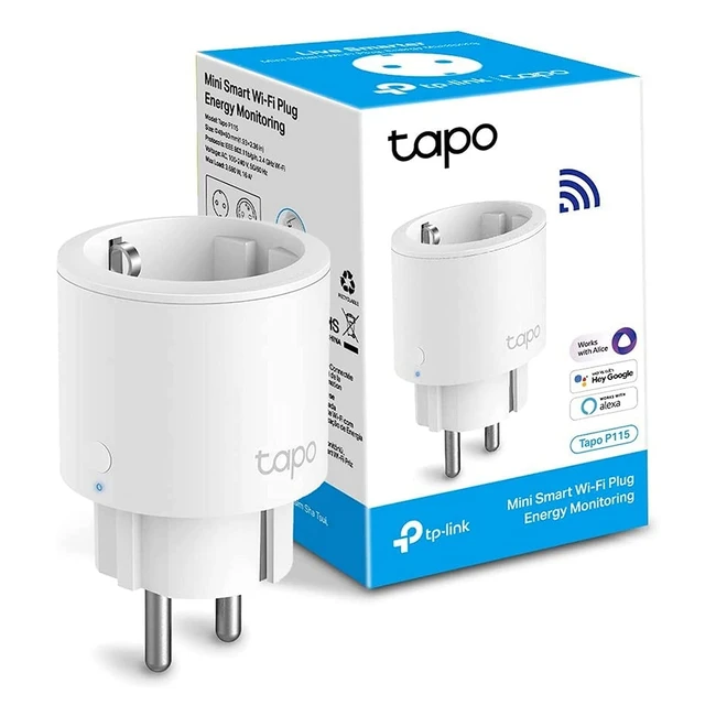 Prise connectée WiFi Tapo Nano - Suivi de consommation 16A - Compatible Alexa/Google Home - Contrôle radiateur/chauffage/chauffe-eau - Tapo P115
