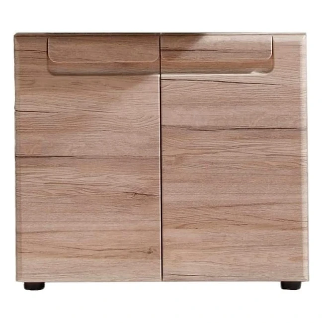 Furnline Malea San Remo Eiche Badezimmermöbel Unterschrank Braun - Platzsparend & Modern