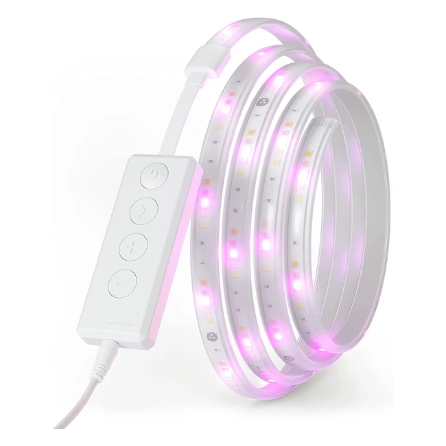 Nanoleaf Essentials Lightstrip Starter Kit 2m - RGBW LED Strip Smart con Thread e Bluetooth per decorare la tua stanza e giocare