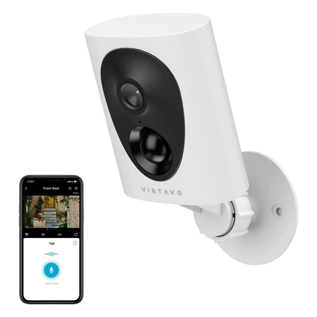 Virtavo Wireless Outdoor Security Camera with AI Detection & Long Battery Life