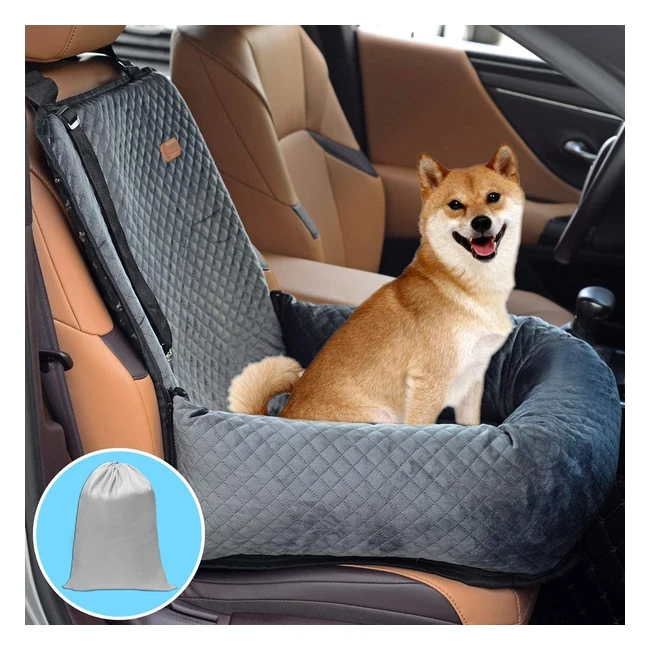 Zeexipdr Dog Car Seat - Safe and Comfortable Pet Booster Seat for Travel - Easy to Clean - Gray