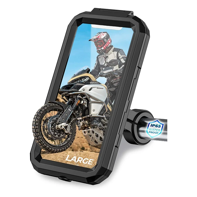 ORCAS Waterproof Motorbike Phone Holder - 360° Adjustable, Fits iPhone, Samsung, Xiaomi - Durable PVC, Shockproof Protection