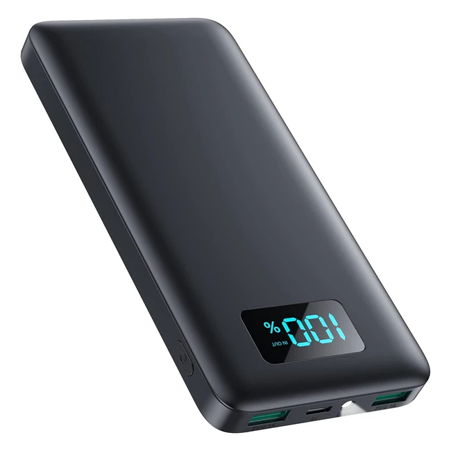 Batterie Externe Ultra Mince 13800mAh PD 3A USB-C avec Affichage LED et Lampe de Poche - Compatible avec iPhone Samsung Xiaomi