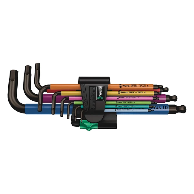 Wera 05022089001 950 SPKL/9 SM N Set of Spanners Metric Blacklaser 9-Piece Multicoloured - Robust and Durable