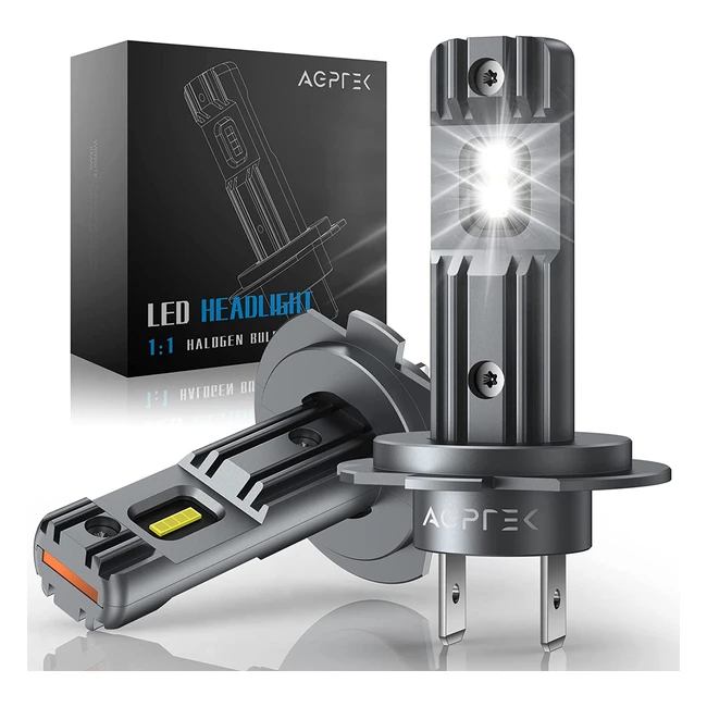 Lampadine LED H7 AGPTEK - 2 pezzi, 42W, 300 lumens, 6000K, impermeabili IP68 per auto faro sostituzione alogena