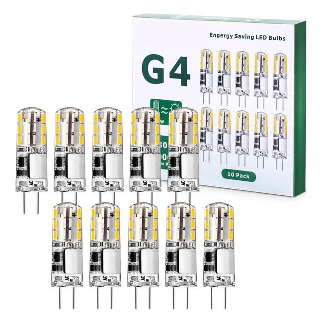 G4 LED Bulbs 15W 12V Mini Capsule Light Bulb ACDC 20W Halogen G4 Lamp Equivalent Non-Dimmable - 10 Pack