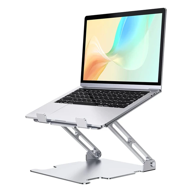 Support PC Portable Glangeh Aluminium Ventilé avec Double Axe Rotation - Ergonomique et Pliable - Compatible avec MacBook Pro, Dell, HP et autres portables 10-16 pouces