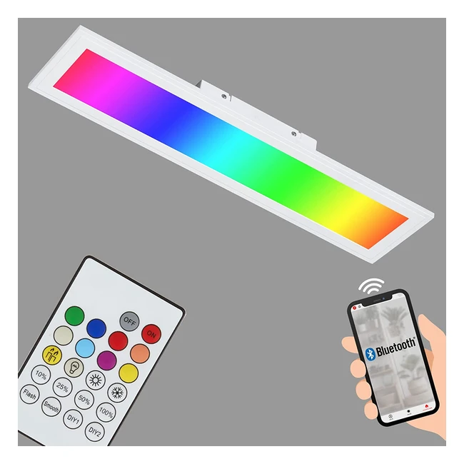 Plafonnier LED encastrable Briloner Leuchten - Blanc - Dimmable - Change de couleur avec télécommande - Idéal pour le bureau ou le salon