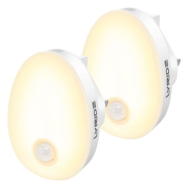 Lyridz Night Light Plug-In Wall LED Motion Sensor Lights - 2 Pack