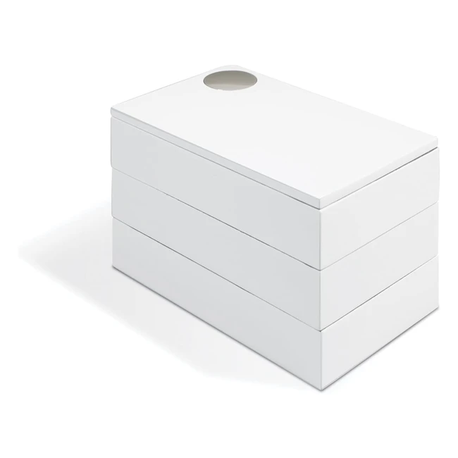 Umbra Spindle Aufbewahrungsbox - Weiß, 3 Ebenen, Platz für Schmuck und Erinnerungsstücke