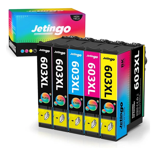 Cartucce d'inchiostro compatibili Epson 603XL - Jetingo - 5 pezzi