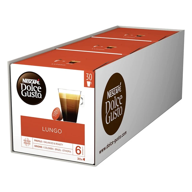 NESCAFÉ Dolce Gusto Lungo Kaffeekapseln - 100% Arabica Bohnen für feine Crema und kräftiges Aroma - 3er Pack (3x30 Kapseln)