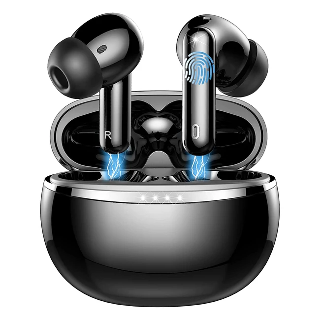 Cuffie Bluetooth wireless in ear con microfono e controllo touch - Nero