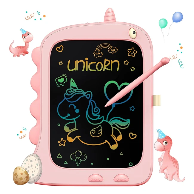 Kokodi Unicorn Writing Tablet for Kids - Educational Toy for Girls and Boys (3-7 years) - Portable and Durable - Perfect for Birthday and Christmas - Pink