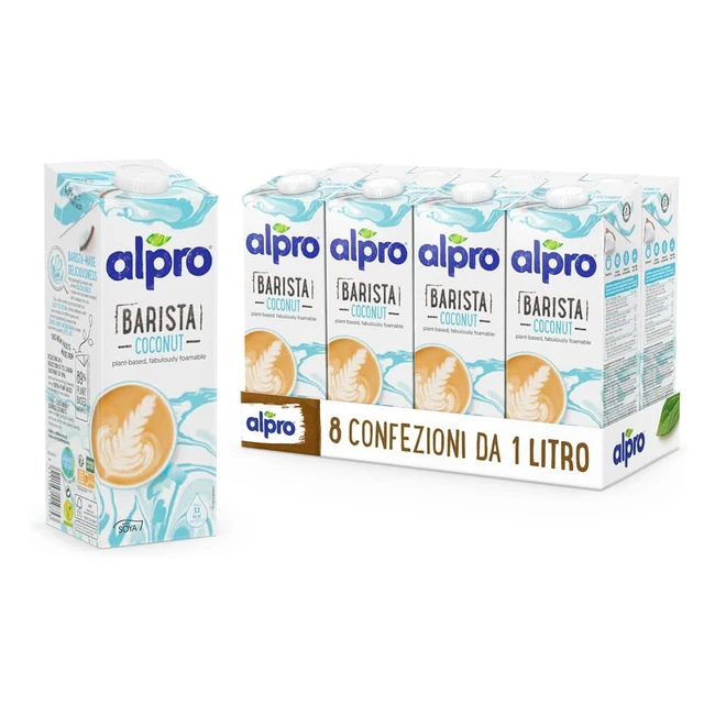 Alpro Barista Professional - Bevanda al Cocco per Creazioni da Bar - 100% Vegetale - Senza Glutine - 8 Confezioni da 1 Litro