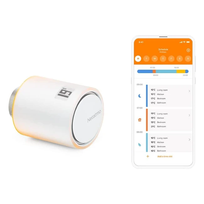 Netatmo Smartes Heizkörperthermostat Starterpaket mit Autoadaptfunktion und Sprachsteuerung