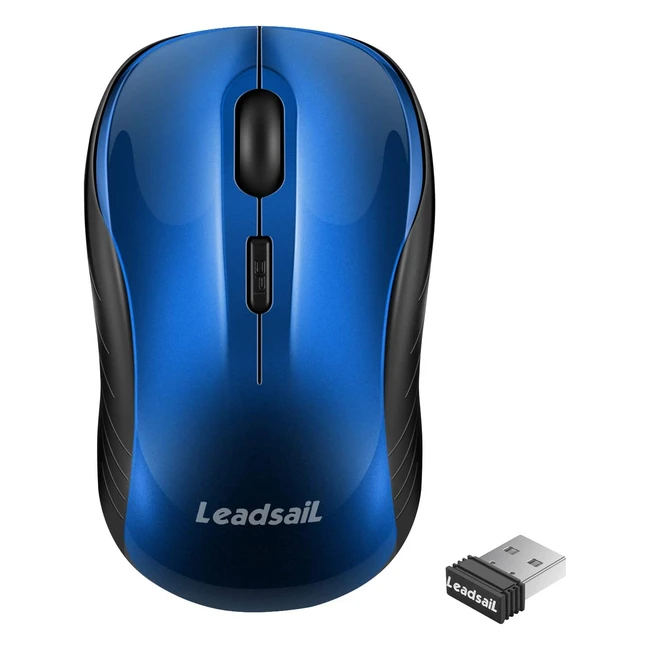 Silent Wireless Mouse for Laptop - 1600DPI - 3 Adjustable Levels - Windows/Mac - Dark Blue