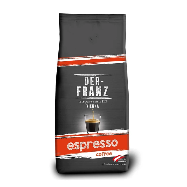 DerFranz Espresso Kaffee UTZ ganze Bohne 1000g - Perfekte Mischung für Ristretto, Espresso oder Cappuccino