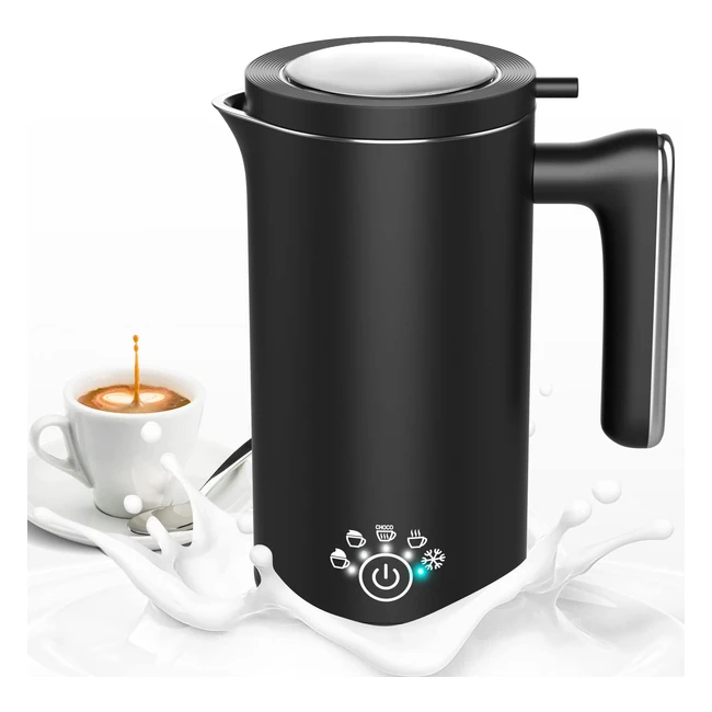 Mousseur à lait électrique 5 en 1 - 500ml - Fonctionnement silencieux - Idéal pour cappuccino, chocolat chaud et café