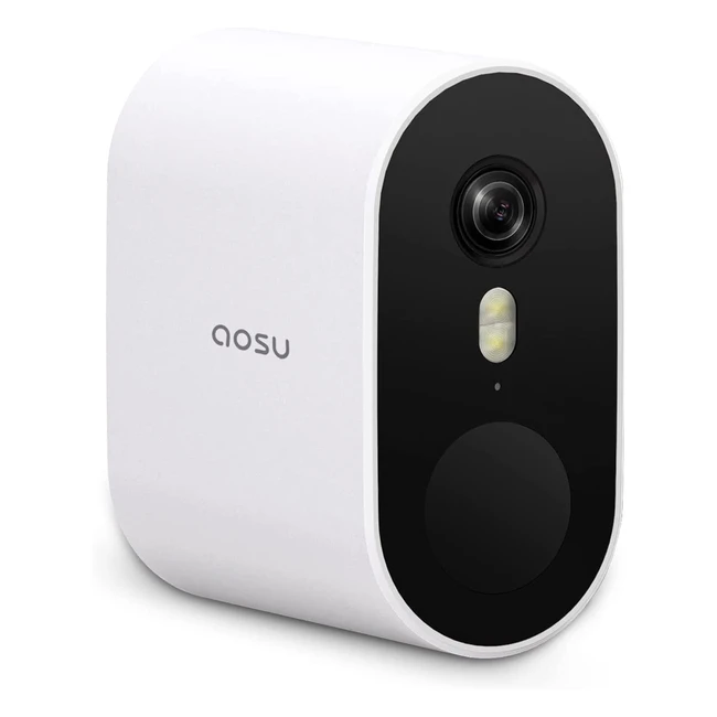 Caméra de sécurité sans fil Aosu pour Homebase 2K HD - Vision nocturne IP67 - Compatible Google Alexa