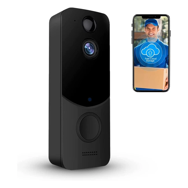 Kamep Upgraded Video Doorbell Camera with PIR Motion Detection, 2-Way Audio, and HD Video - Cloud Storage - Night Vision - IP65