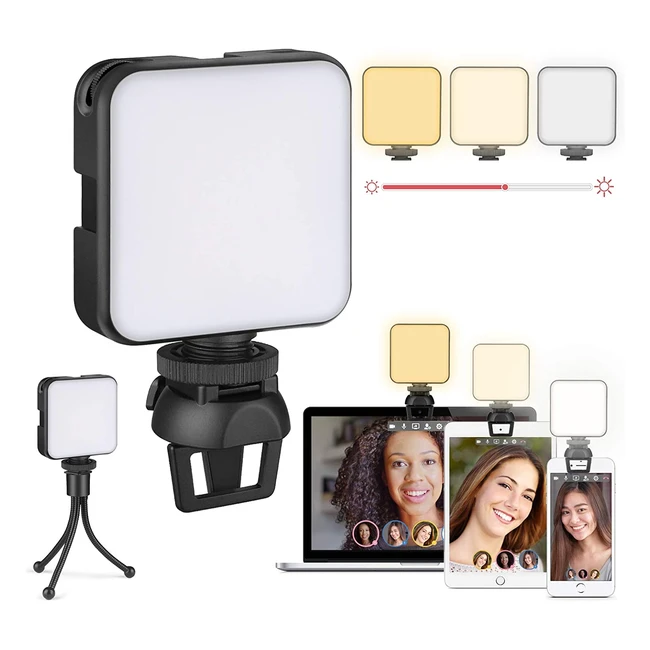 Luce ad Anello per Videoconferenze Zoom con Stativo Treppiede e Clip per Laptop 