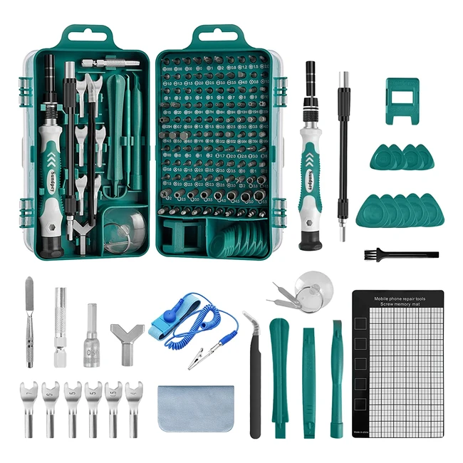 Set cacciaviti precisione magnetici professionali 142 in 1 - Kit riparazione portatile Sundpey multifunzione per orologiaio, PC, cellulare ed elettronica