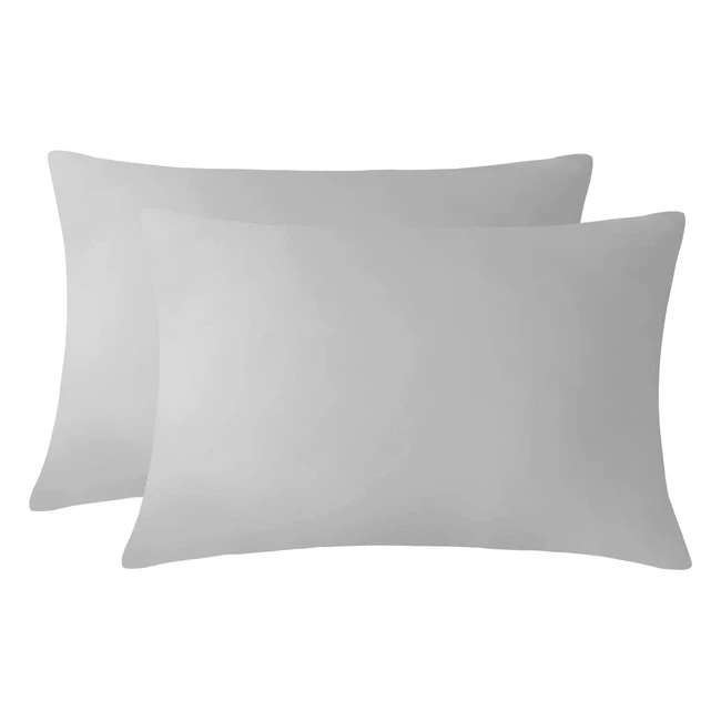 Ruikasi Grey Pillowcases 2 Pack - Soft Microfiber with Envelope Closure, Wrinkle & Stain Resistant