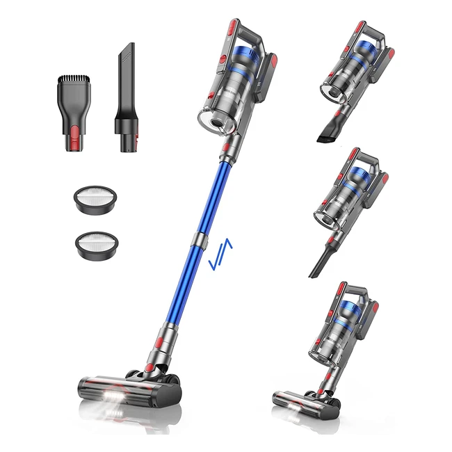 Aspirapolvere senza fili Buture JR500 - 33KPa, 450W, 55min di autonomia, filtro a 6 strati, per peli animali e pavimenti