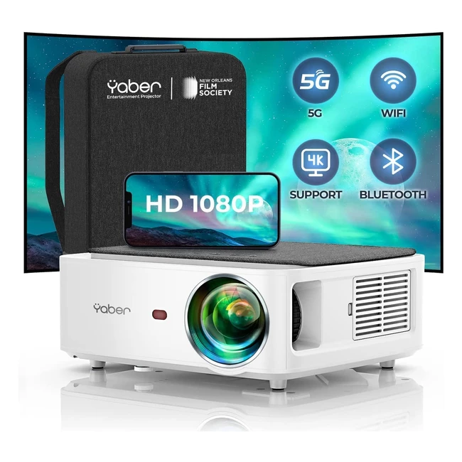 Proiettore Yaber V6 1080p Nativo 9000 Lumen - Full HD Videoproiettore 4D4P - Correzione Trapezoidale - Zoom - Home Cinema per iOS/Android/PPT/PS5 - Borsa Inclusa