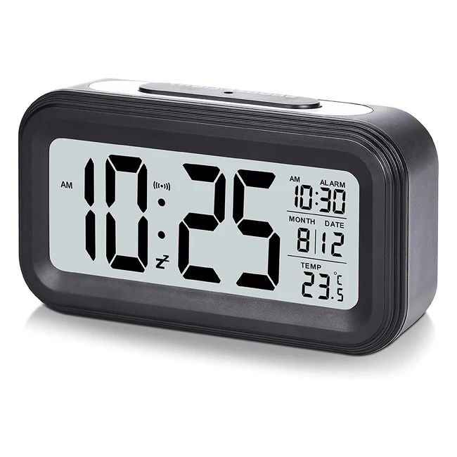 Easy-to-Use Digital Alarm Clock with LED Display, Snooze, Temperature, and Light Control - Ideal for Bedroom and Office