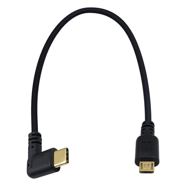 Duttek USB C to Micro USB Cable - 90 Degree Type, Short 25cm, for MacBook Pro & Android Devices