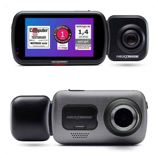 Nextbase 622GW Dash Cam - Wireless 4K30fps Front and Rear Camera with GPS and Super Slow Motion