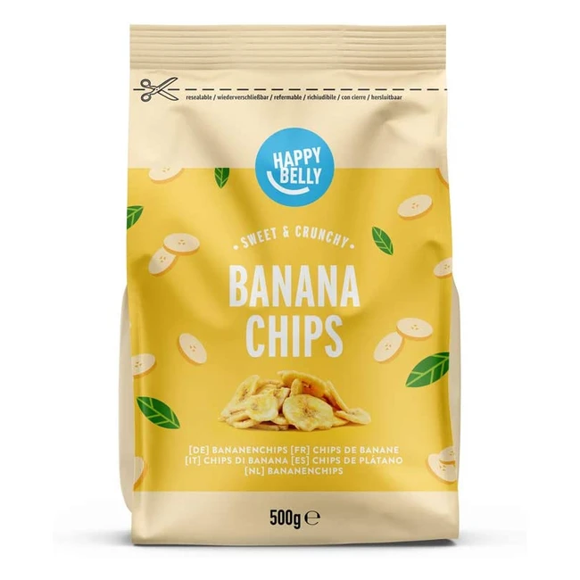Happy Belly Chips di Banane 500g - Marchio Amazon