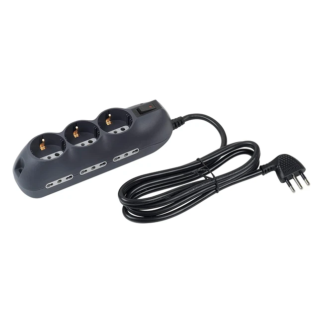 Ciabatta Multipresa Bticino Compact 9 Slot con Interruttore Luminoso - Potenza Max 2500W